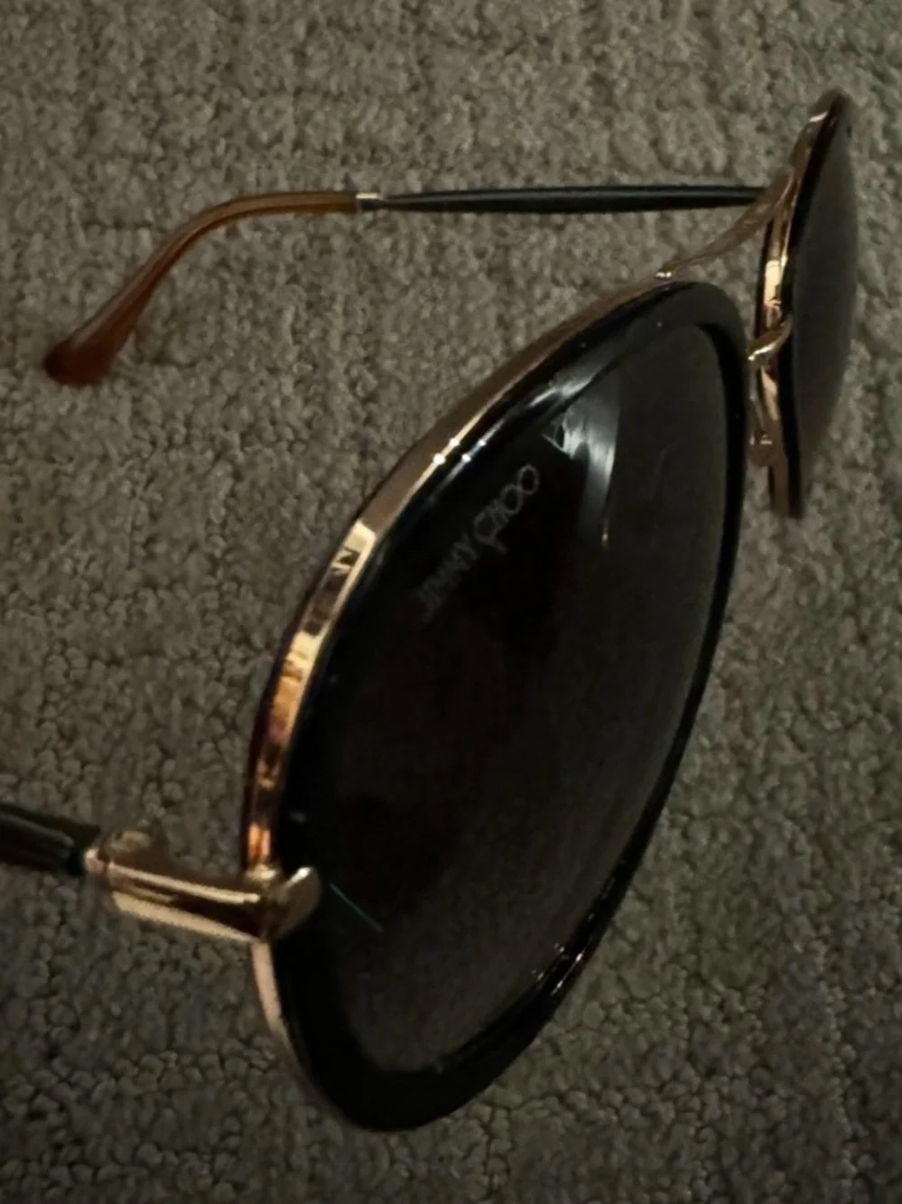 Jimmy Choo Black & Gold Tora/S Aviator Sunglasses